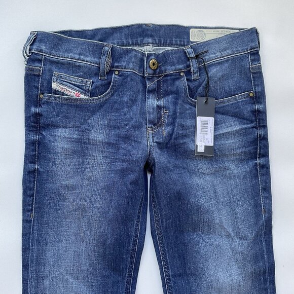 $178 Diesel Women’s Louvboot Slim Bootcut Jeans Low Waist Blue Size 28 - Picture 4 of 12